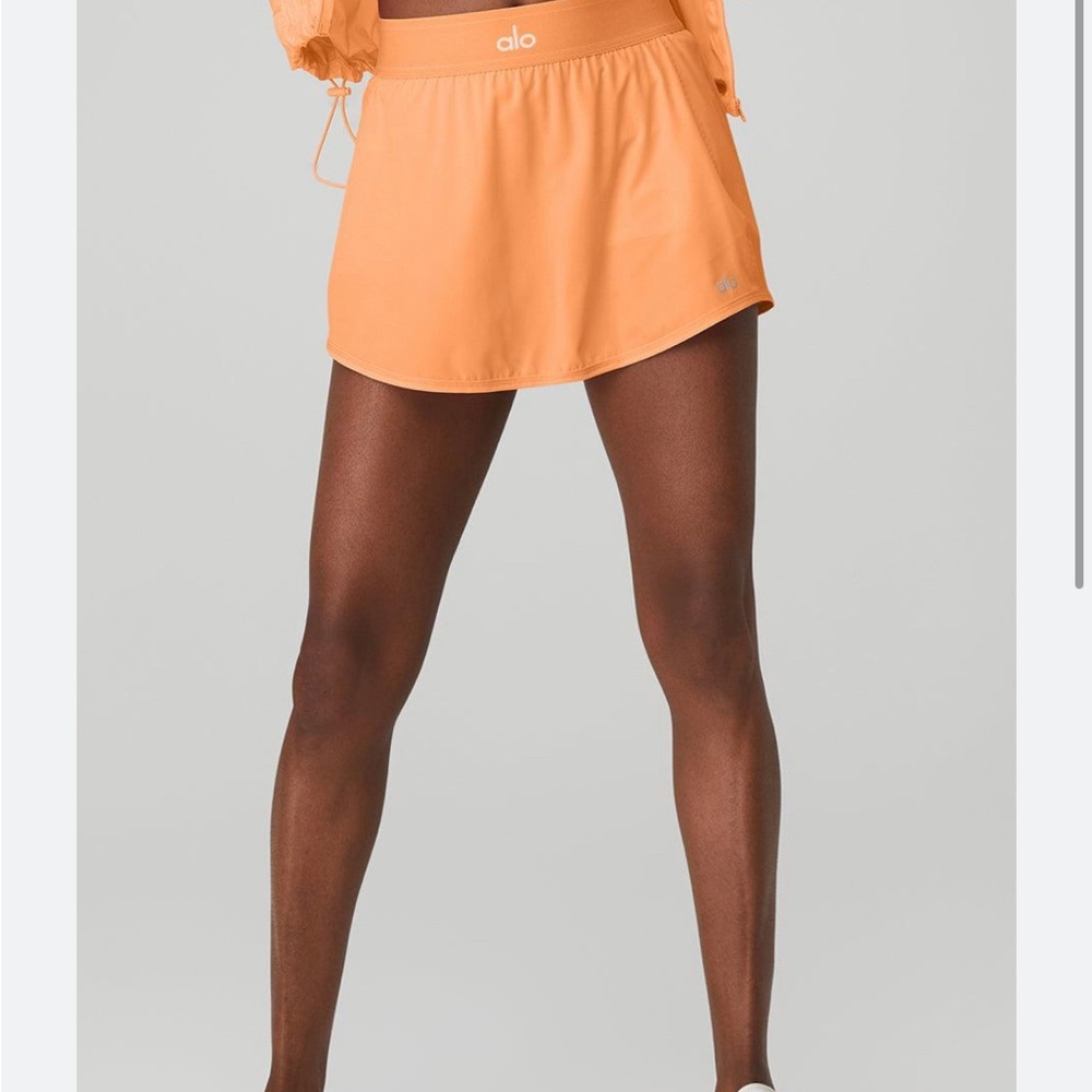 Alo yoga match point orange tennis skirt M